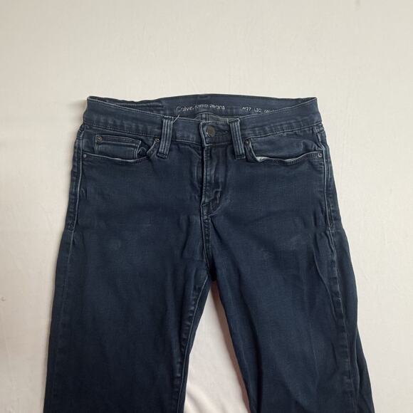 Calvin Klein Modern Boot Cut Jeans Size W27 L22 Dark Wash Stretch Slimming - Picture 5 of 14